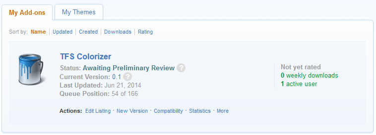 TFS Colorizer in the FIrefox Review Queue